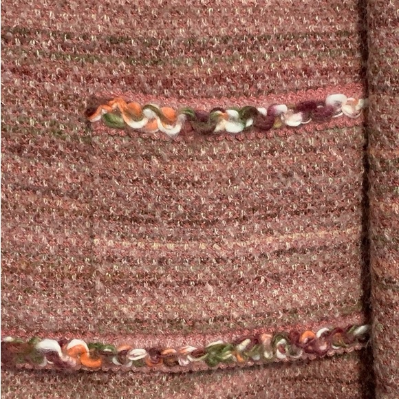 Vintage 80’s Castleberry Stretch Tweed Jacket & Skirt Suit In Pink | Size 10 - Picture 6 of 16